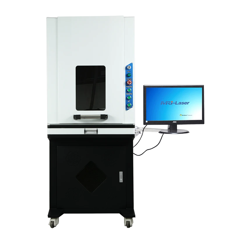 Enclosed Cabinet Class IV Laser Protection 50W Fiber Laser Marking Machine