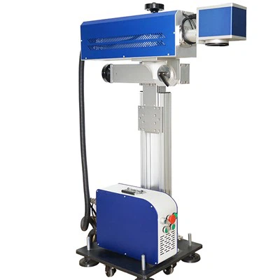 CO2-Laserbeschriftungsmaschine mit CCD-Kameras und Förderband für die Montagelinie